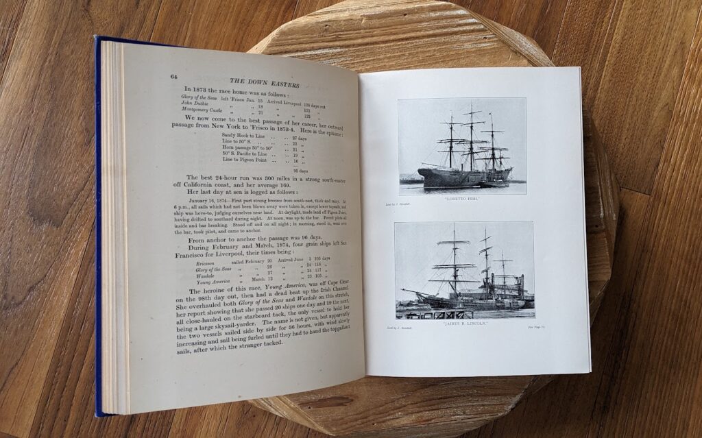 pages inside - 1953 The Down Easters by Basil Lubbock – American Deep-Water Sailing Ships 1869–1929
