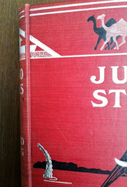1902 copy of Just So Stories by Rudyard Kipling, close up of front cover upper left corner