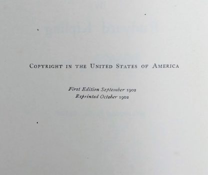 Close up of the copyright text where it reads that book is an October 1902 reprint