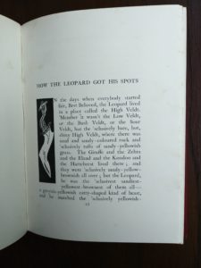 First page of the story, How the Leopard Got his Spots, in a 1902 copy of Just So Stories