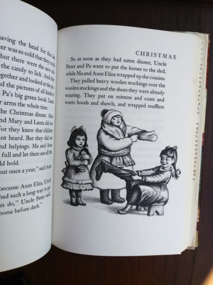 Garth William's illustration's in Little House in the Big Woods 1953 uniform edition, Christmas