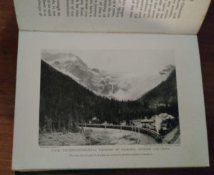 Picture of the CPR Transcontinental Express at Glacier, Bristish Columbia, in the 1913 Antique Book, Wonder of Transport by Cyril Hall