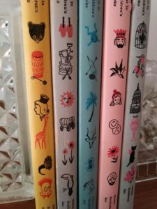 Set of 5 books on shelf from series, Best in Childrens Books from 1950s