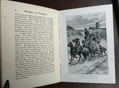 illustration of the Coaching Days, in the book, Wonders of Transport by Cyril Hall