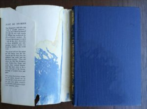 some slight water damage on from cover and back of dust jacket on a 1907 First edition copy of Just So Stories, second printing, Doubleday publishing