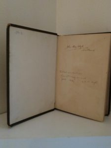 Annotation written on the front end paper in a 1870s copy of Arabian Nights in the Lorne Series