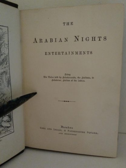 Title page of a 1870s copy of Arabian nights published by Gall and Inglis