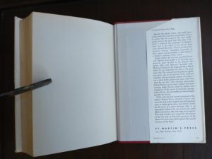 Back paste-down and endpaper inside a 1958 copy of Anatomy of a Murder, 1st Edition & First Printing