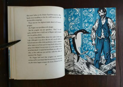Robert Lawsons illustration on page 19 in a copy of Mr. Poppers Penguins 1938, First Edition, 2nd Printing by Richard & Florence Atwater