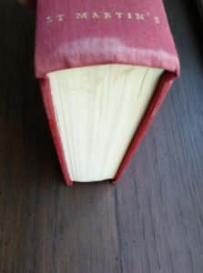 Tail end of text black on a 1958 copy of Anatomy of a Murder, 1st Edition & First Printing