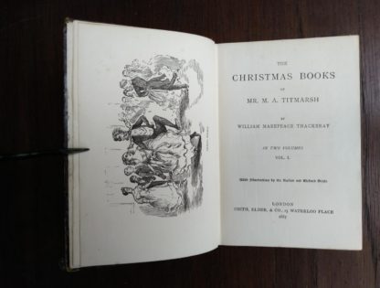 Title page in a 1886 copy of The Christmas Books of Mr. M. A. Titmarsh by Thackeray in The Pocket Edition