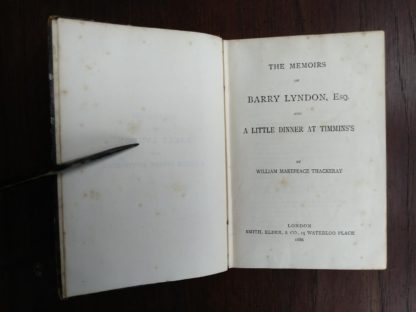 Title page of a 1886 copy of Barry Lyndon, etc by Thackeray in The Pocket Edition