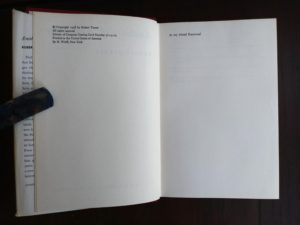 copyright page in a 1958 copy of Anatomy of a Murder, 1st Edition & First Printing