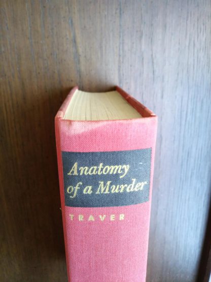 crown of binding on a 1958 copy of Anatomy of a Murder, 1st Edition & First Printing