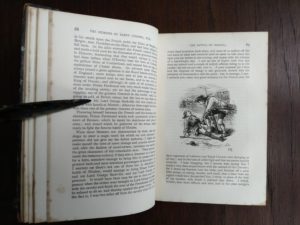 page 68 and 69 in a 1886 copy of Barry Lyndon etc by William H. Thackeray