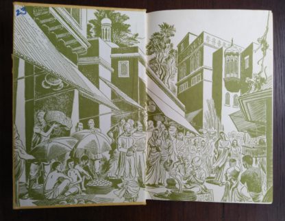 paste down and front endpaper in a copy of GANDHI Fighter Without A Sword, 1962 First Canadian Edition and Printing