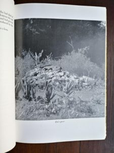 photograph of Elsas grave in a 1962 First Edition copy of Forever Free by Joy Adamson