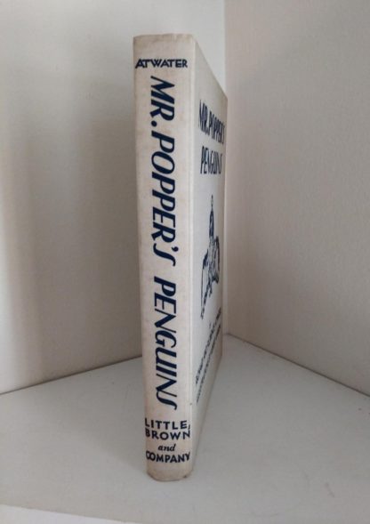 spine of a copy of Mr. Poppers Penguins 1938, First Edition, 2nd Printing by Richard & Florence Atwater