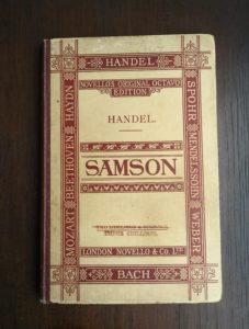 Front Cover of a HC copy of Samson, an Oratorio in Vocal Score, composed in 1742, by Handel