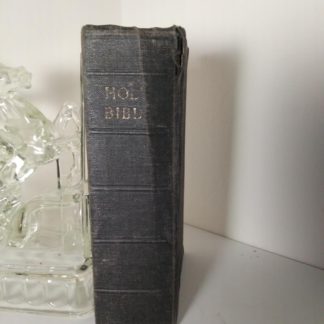 Spine view of a 200-year-old Bible, published in 1812 by the American Bible Society