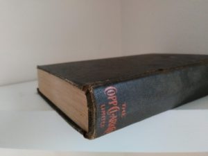 bottom spine view of a 1933 copy of The Kennel Murder Case by S. S. Van Dine