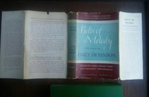 dust jacket for a 1945 First Edition of Bolts of Melody by Emily Dickinson
