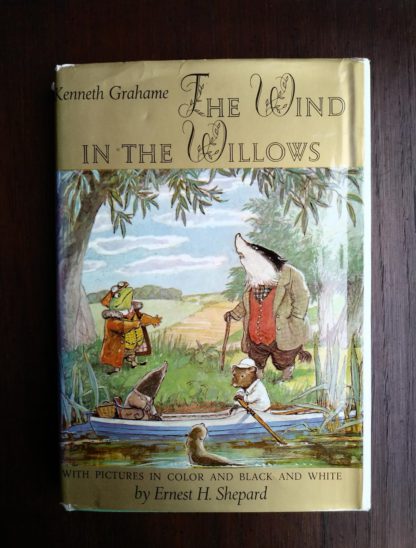 front cover of dust jacket on a 1960 Golden Anniversary Edition of The Wind in the Willows by Kenneth Grahame