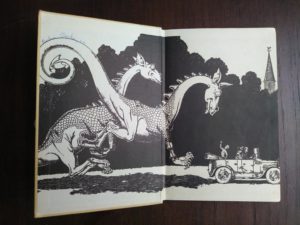 front endpaper and past-down in a 1963, Poo-Poo and the Dragons by C.S Forester, 4th impression