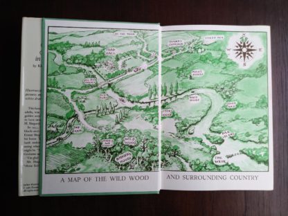 front paste down and end paper in a 1960 Golden Anniversary Edition of The Wind in the Willows by Kenneth Grahame