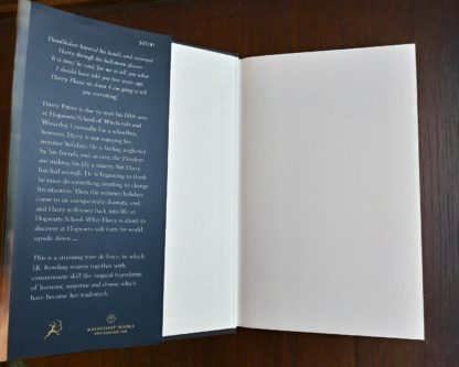 front paste-down and end paper in a 2003 copy of Harry Potter and the Order of the Phoenix, stated First Canadian Edition