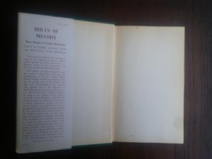 front paste down and endpaper in a 1945 First Edition of Bolts of Melody by Emily Dickinson