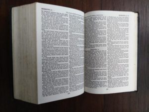 inside a 200-year-old Bible, published in 1812 by the American Bible Society