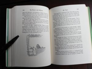 page 106 and 107 in a 1960 Golden Anniversary Edition of The Wind in the Willows by Kenneth Grahame