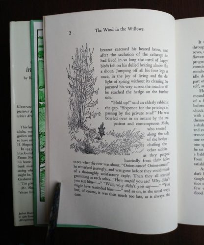 page 2 in a 1960 Golden Anniversary Edition of The Wind in the Willows by Kenneth Grahame