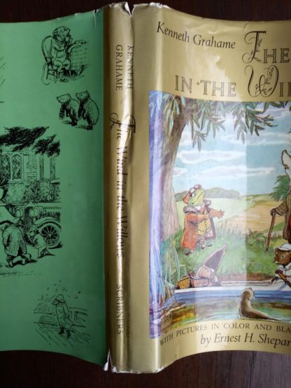 spine of dust jacket on a 1960 Golden Anniversary Edition of The Wind in the Willows by Kenneth Grahame
