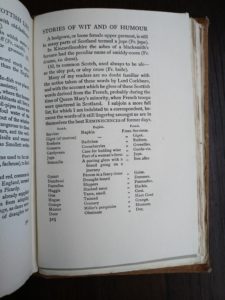 stories of wit and humour in a 1920 copy of reminiscences of Scottish Life and Character by Dean Ramsay