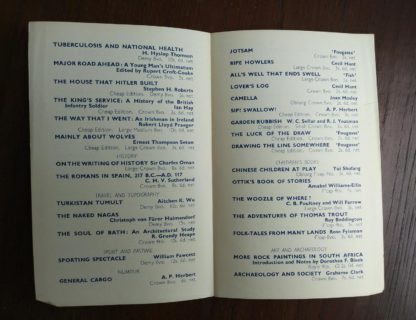 Autumn 1939 Catalogue for Methuen Books