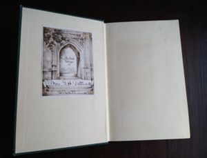 front endpaper and paste down in a 1939 first edition copy of Ghosts of London by H.V. Morton