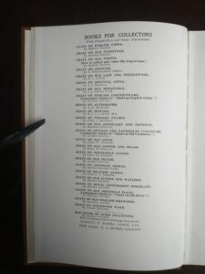 a list of other book in the same series in a 1925 copy of Chats on Old Furniture by Arthur Hayden