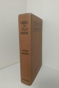 spine view of a 1925 copy of Chats on Old Furniture by Arthur Hayden