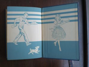 1949 Foods for Home and School by Carlotta C . Greer back endpaper and paste down