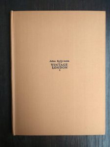 Front clothboard cover of a 1942 first edition copy of Vintage of London by John Betjeman