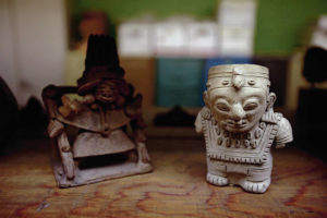 Shelves of artifacts are stored at the Fogelson Library on the former campus of the Santa Fe University of Art and Design.