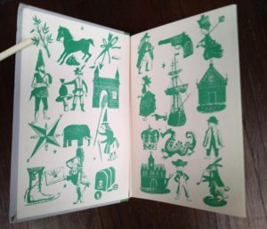 front paste down and endpaper inside a Junior Deluxe Edition book