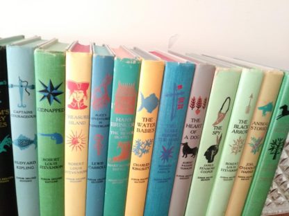 popular titles from childrens Junior Deluxe Editions Collection, Circa 40s -50s, spines up close