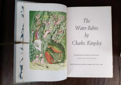 title page of Water-Babies in a childrens Junior Deluxe Editions book, Circa 40s -50s