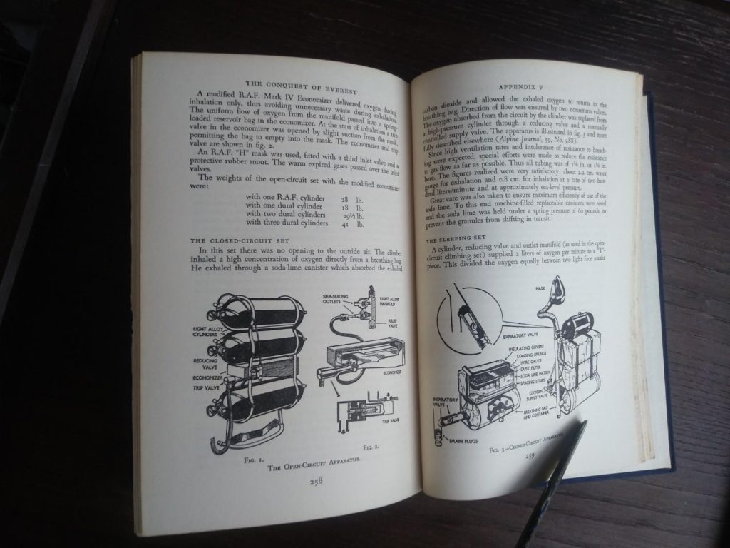 1954 First edition copy of The Conquest of Everest by Sir John Hunt pg 258 and 259