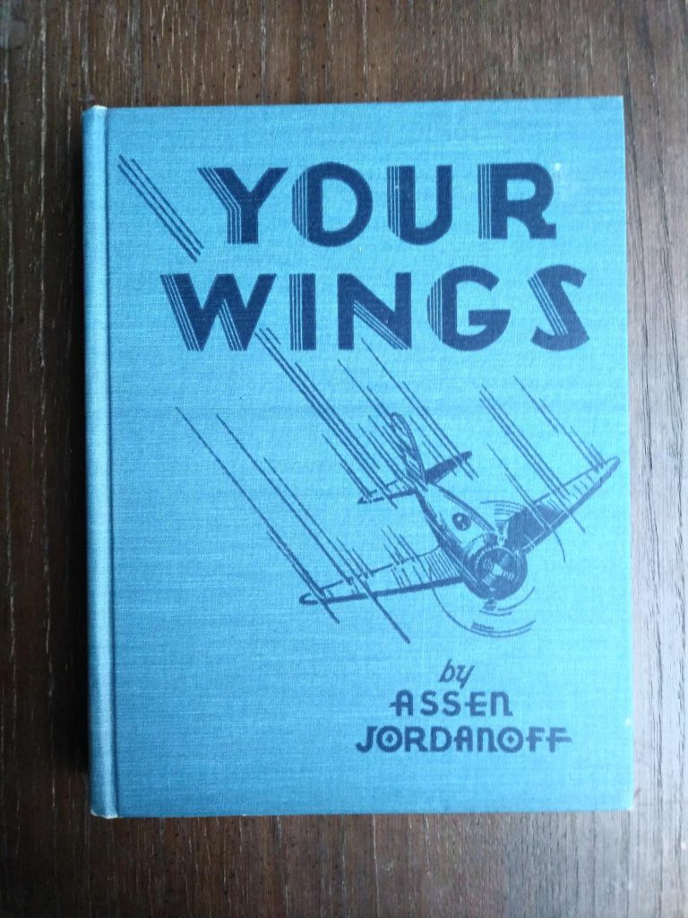 front cloth board on a 1939 copy of Your Wings by Assen Jordanoff
