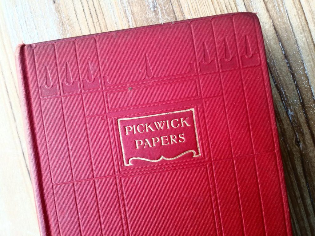 1906 PICKWICK PAPERS by Charles Dickens, Ward Lock & Co close up of blind stamp