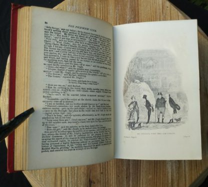 1906 PICKWICK PAPERS by Charles Dickens, Ward Lock & Co illustration on page 81 Mr Pickwick first sees Sam Weller